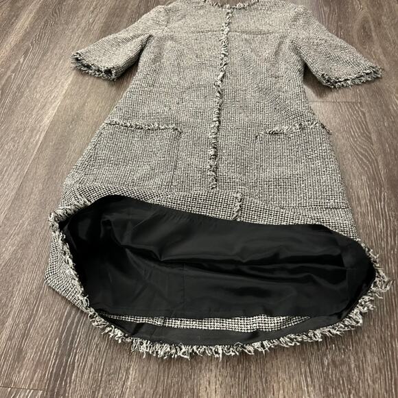 EUC L.K. Bennett London DR Nessa Black Cream Tweed Shift Dress Size 4 Wool EUC - Picture 4 of 14